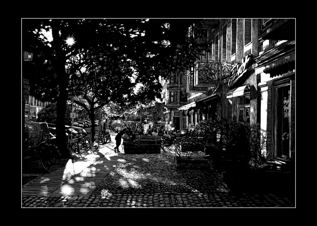 Maiabend in der Oderberger Straße